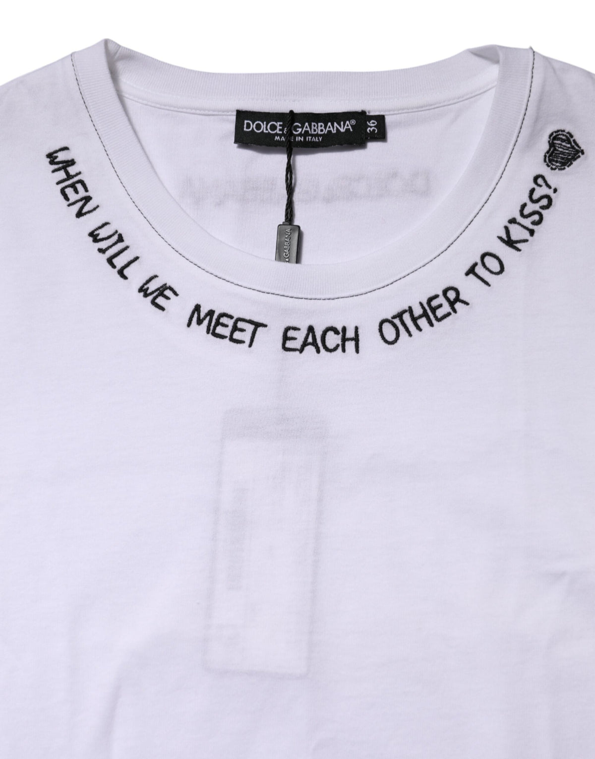 Dolce & Gabbana T-shirt senza maniche con stampa bianca in cotone