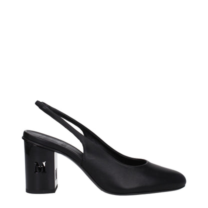 Max Mara Schwarze Leder Pumps mit hohem Absatz