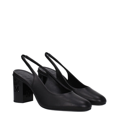 Max Mara Schwarze Leder Pumps mit hohem Absatz