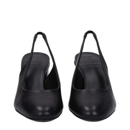 Max Mara Schwarze Leder Pumps mit hohem Absatz