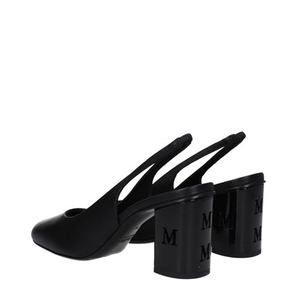 Max Mara Schwarze Leder Pumps mit hohem Absatz