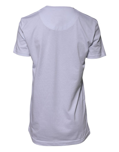 Dolce & Gabbana Weißes Baumwoll-Goodluck-2023-T-Shirt mit Rundhalsausschnitt