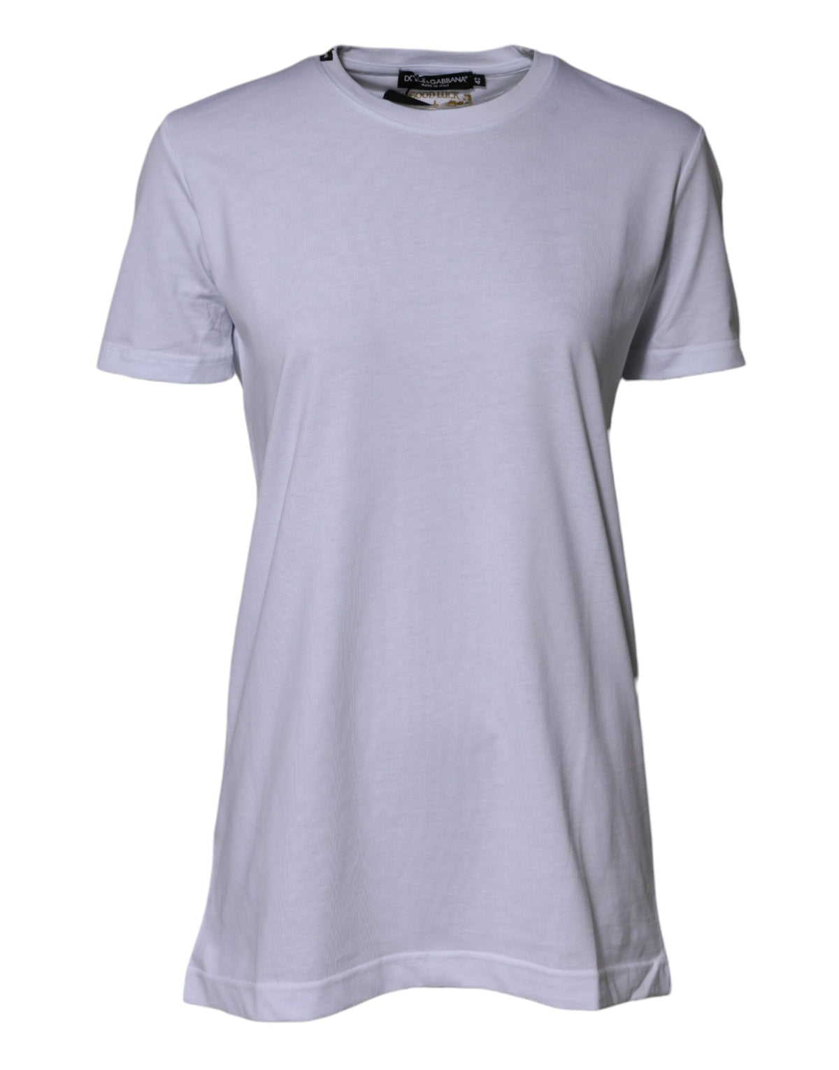 Dolce & Gabbana Weißes Goodluck 2023 T-Shirt aus Baumwolle