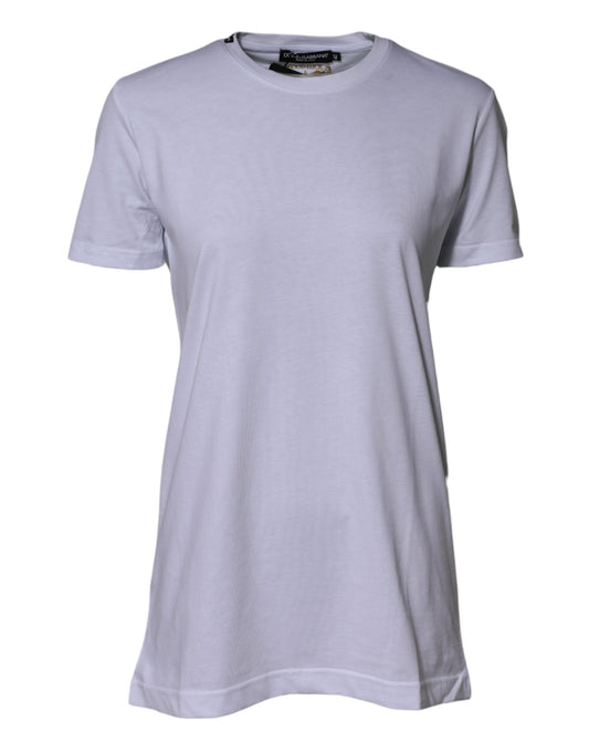 Dolce & Gabbana Weißes Goodluck 2023 T-Shirt aus Baumwolle