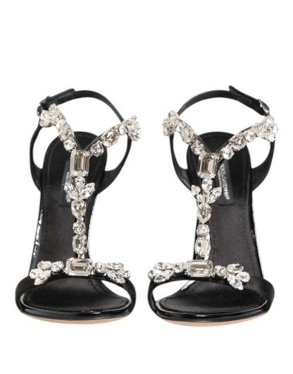 Dolce & Gabbana Schwarze Keira Sandalen mit Kristallen