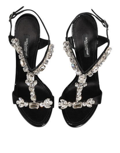 Dolce & Gabbana Schwarze Keira Sandalen mit Kristallen