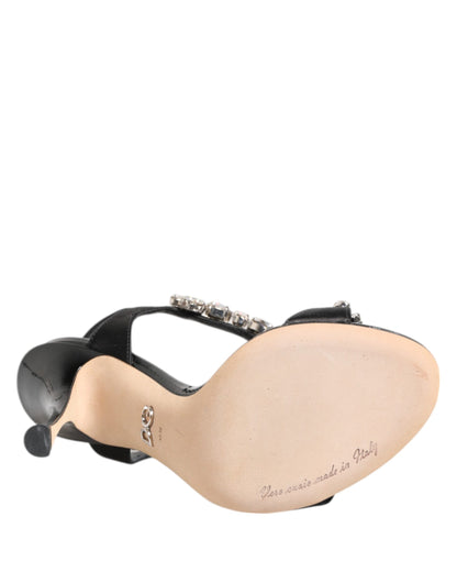 Dolce & Gabbana Schwarz Keira Crystals Heels Sandalen Schuhe