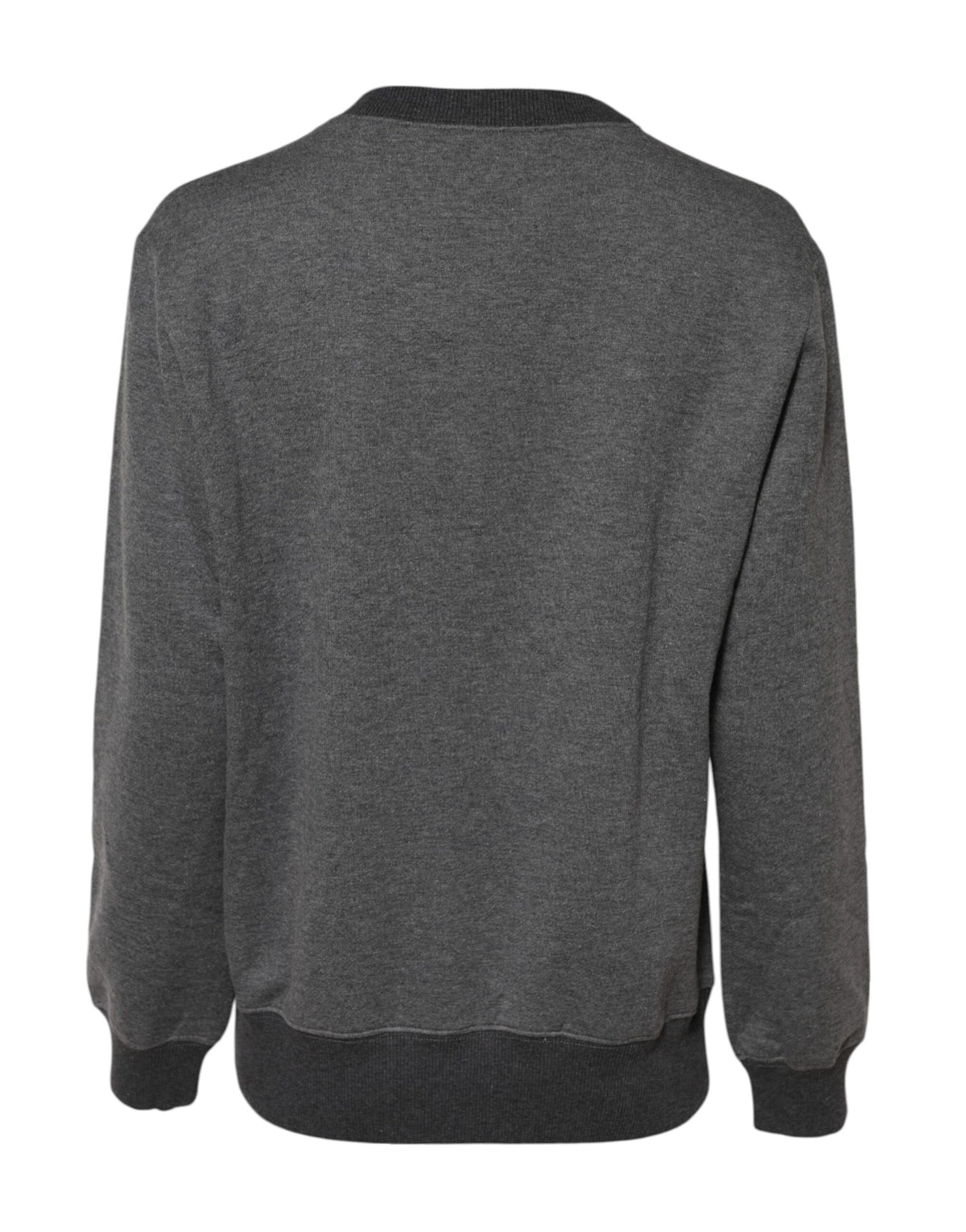 Dolce & Gabbana Grauer DG-Logo-Pullover aus Baumwolle und Kaschmir