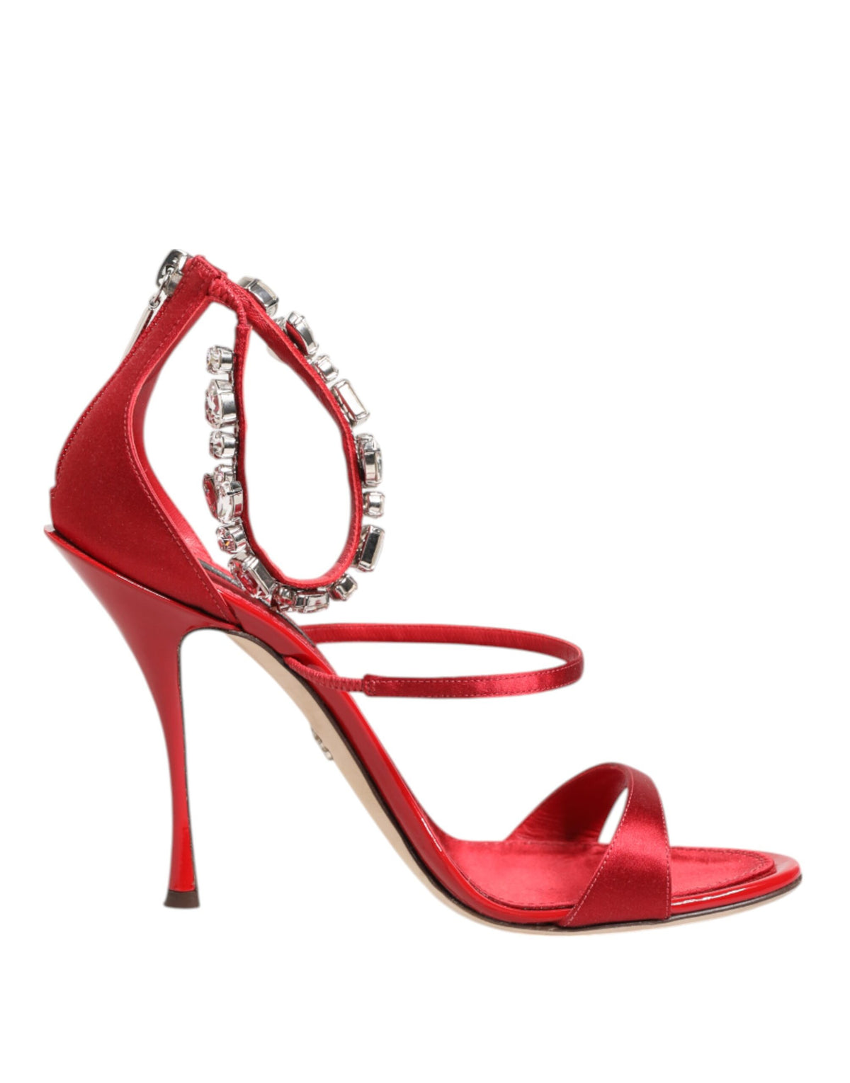 Dolce & Gabbana Keira Sandali Rossi con Cristalli in seta e raso