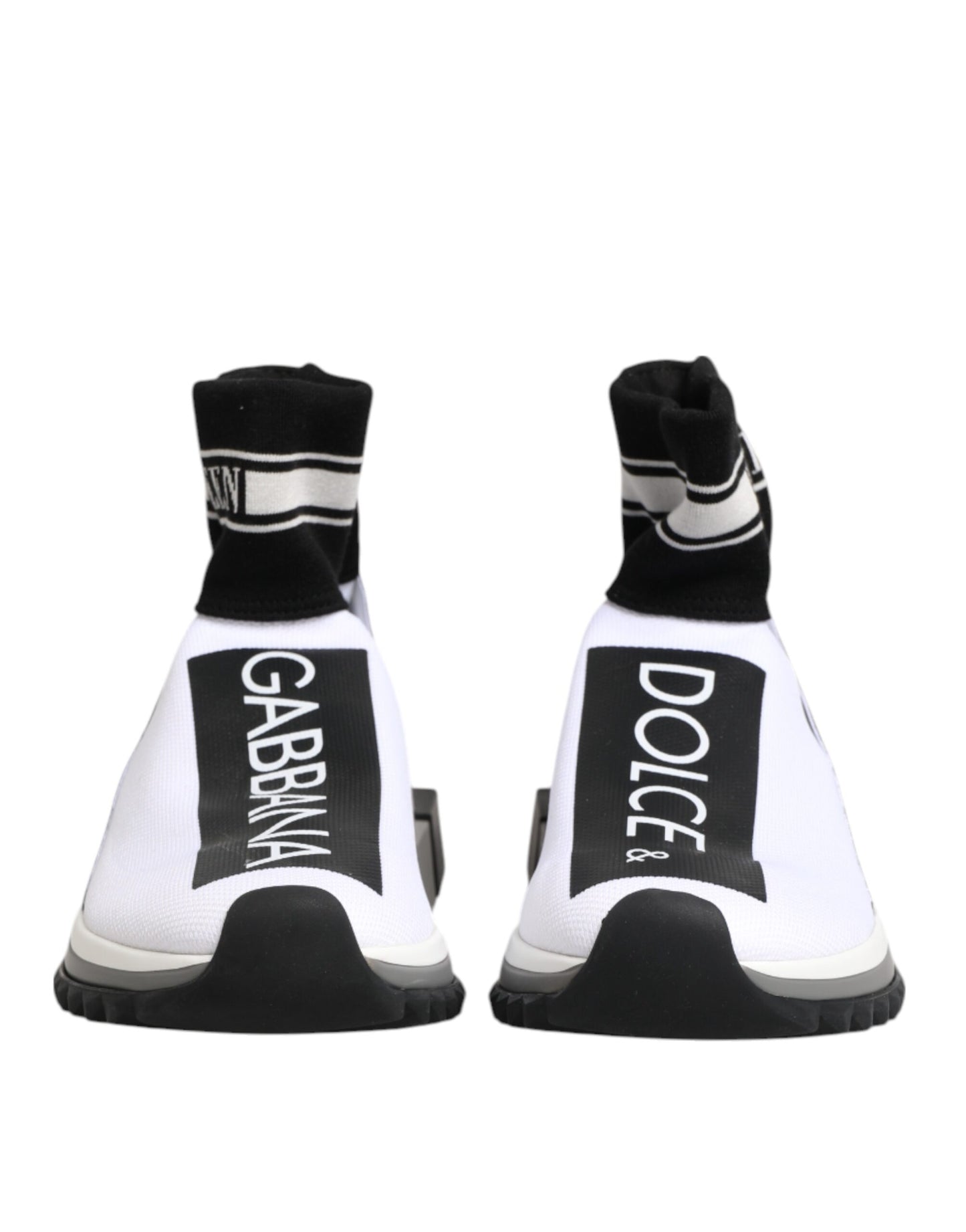 Dolce & Gabbana Weiß Schwarz Sorrento Socken Sneakers Schuhe