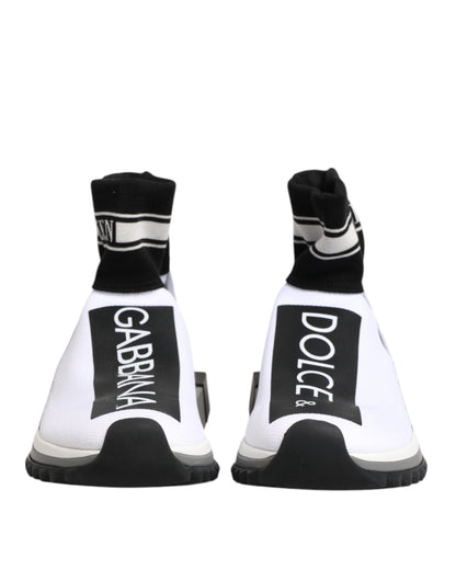Dolce & Gabbana White Black Sorrento Socks Sneakers Shoes