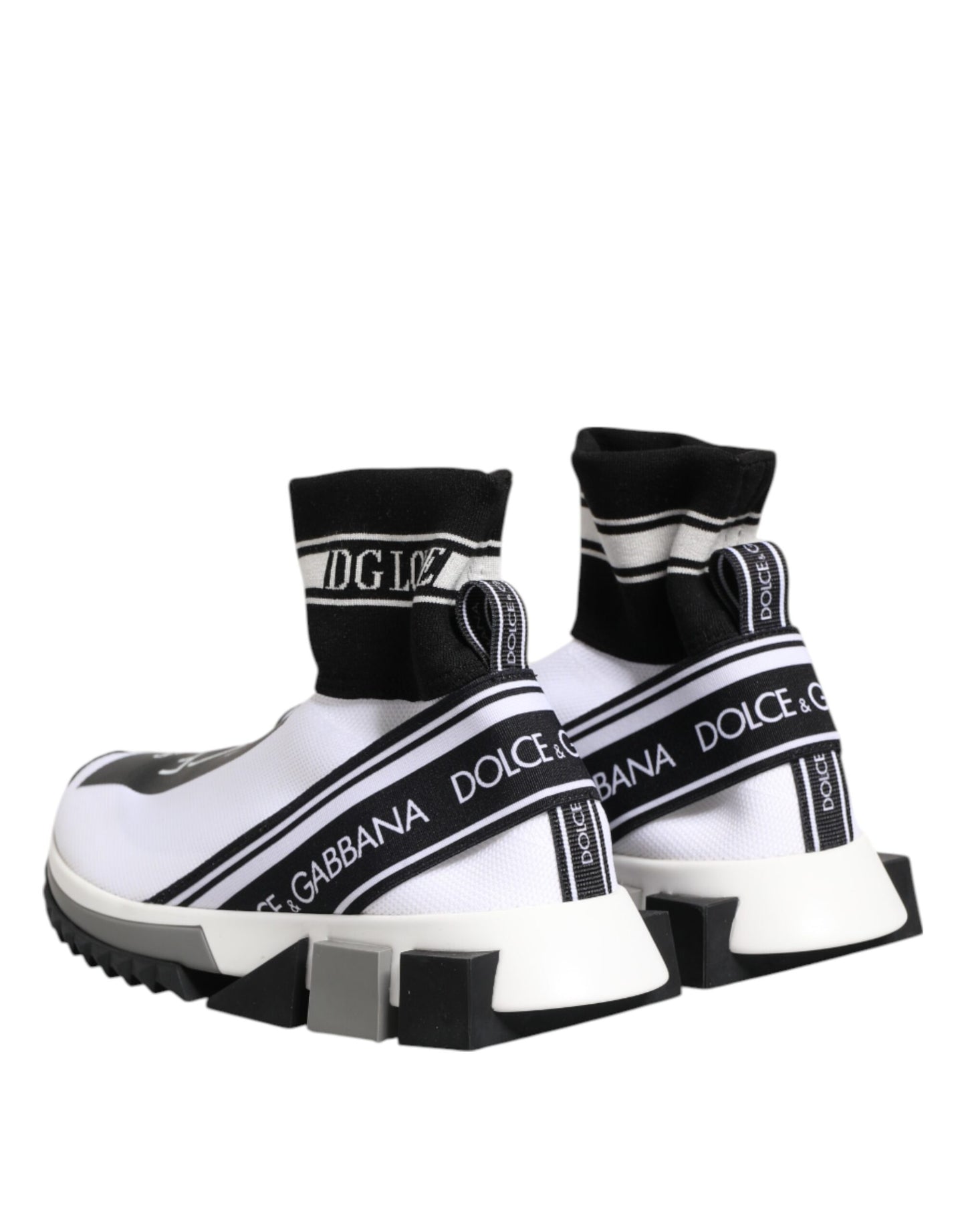 Dolce & Gabbana Weiß Schwarz Sorrento Socken Sneakers Schuhe