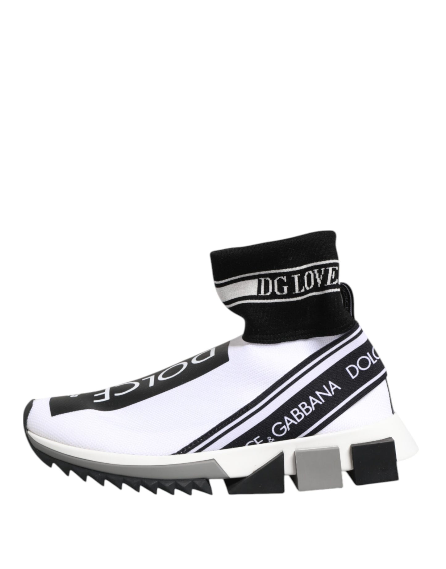 Dolce & Gabbana Weiß Schwarz Sorrento Socken Sneakers Schuhe