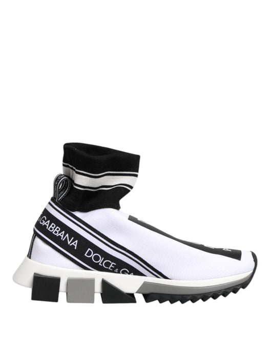 Dolce & Gabbana Weiß-schwarze Sorrento Slip-On Sneaker