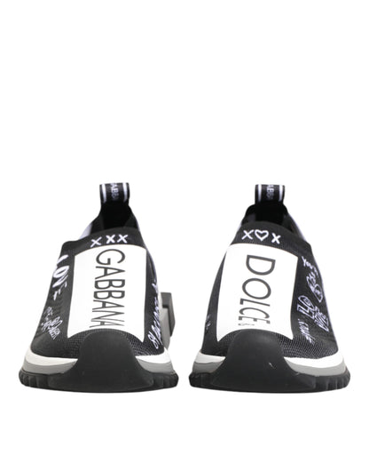Dolce & Gabbana Black and White Sorrento Low Top Sneakers Shoes