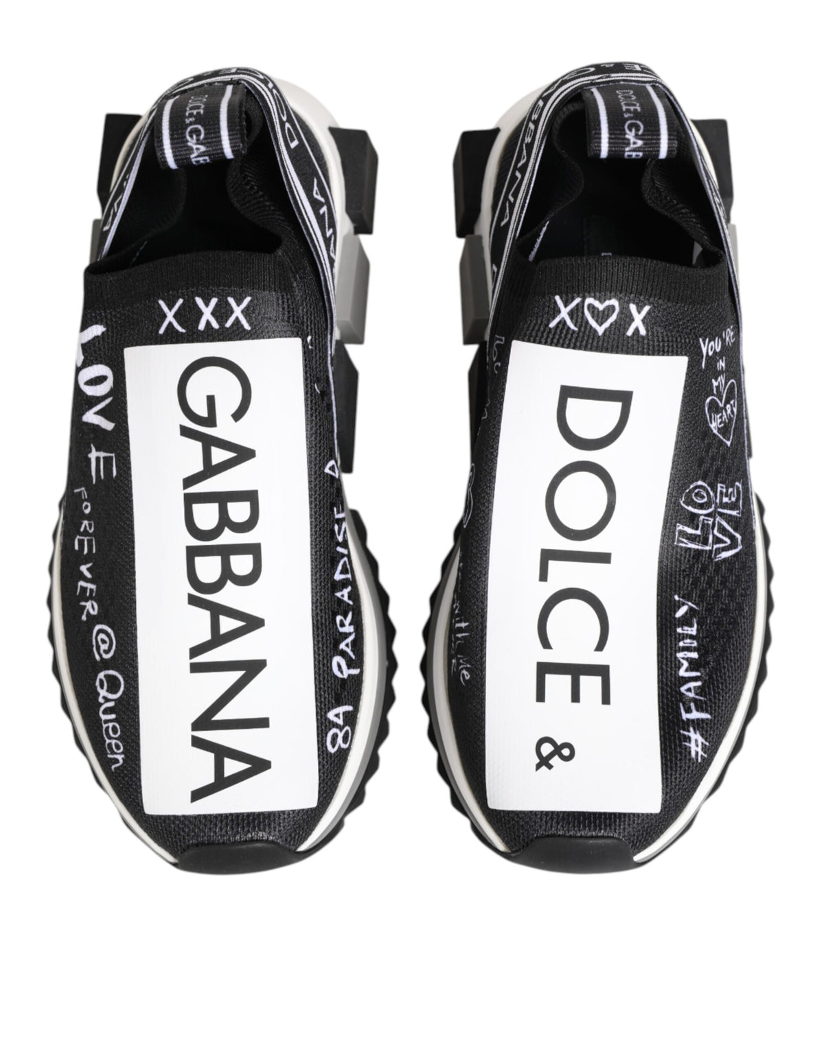 Dolce & Gabbana Black and White Sorrento Low Top Sneakers Shoes