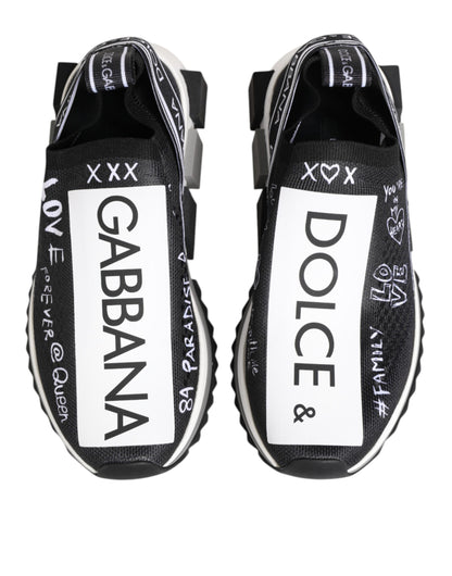 Dolce & Gabbana Black and White Sorrento Low Top Sneakers Shoes