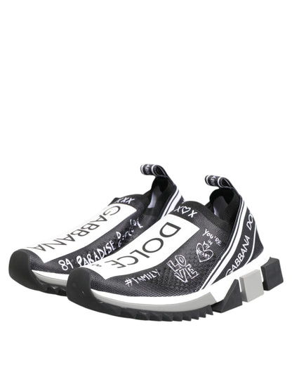 Dolce & Gabbana Black and White Sorrento Low Top Sneakers Shoes