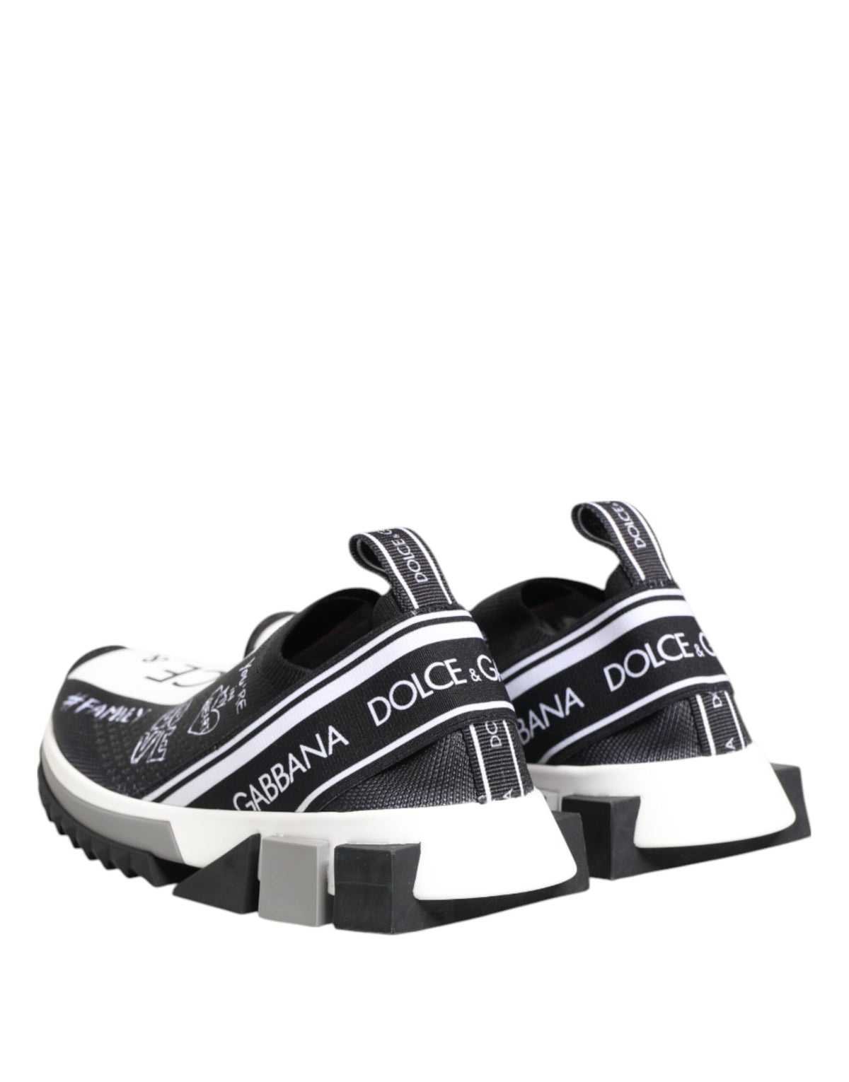 Dolce & Gabbana Black and White Sorrento Low Top Sneakers Shoes