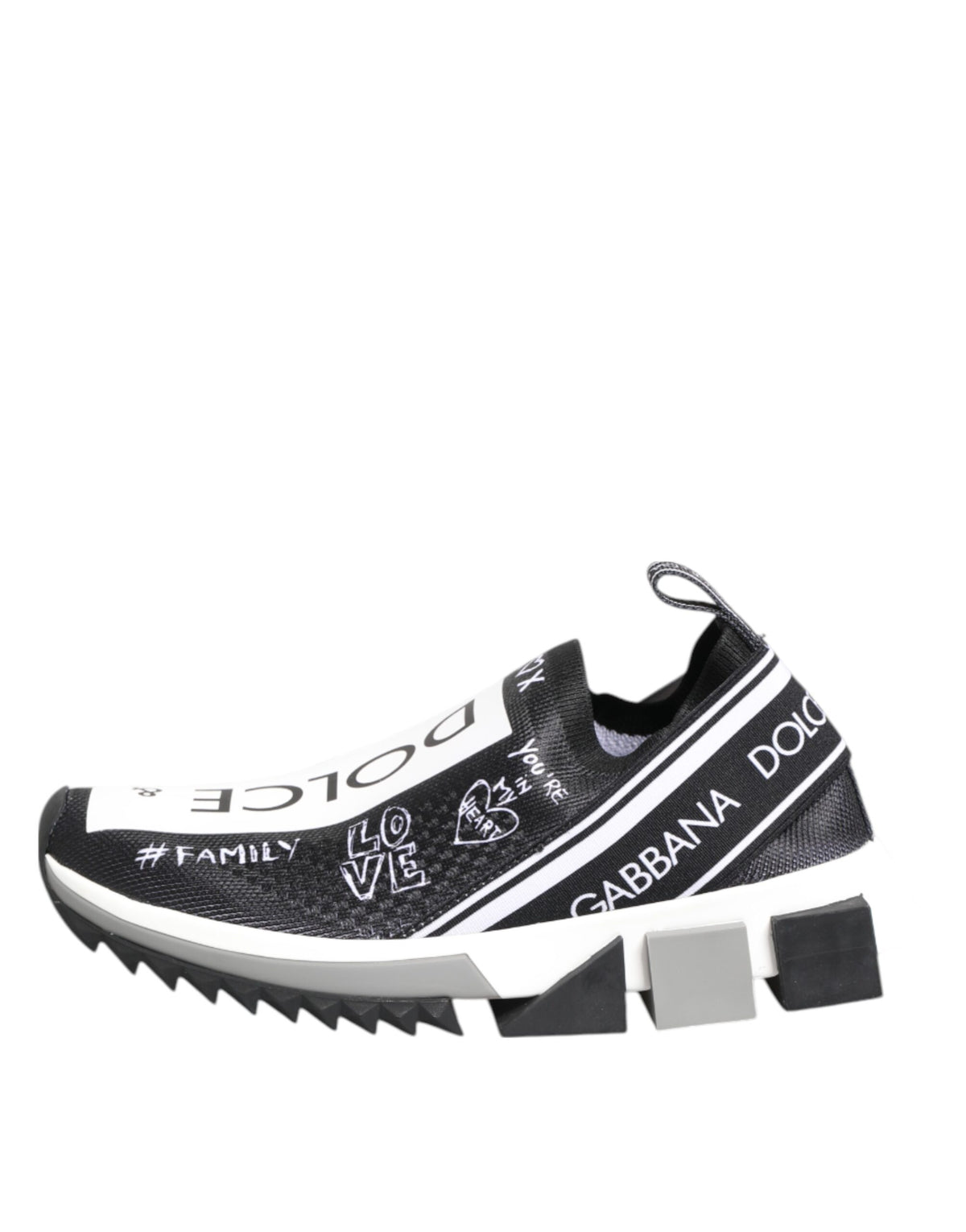Dolce & Gabbana Black and White Sorrento Low Top Sneakers Shoes