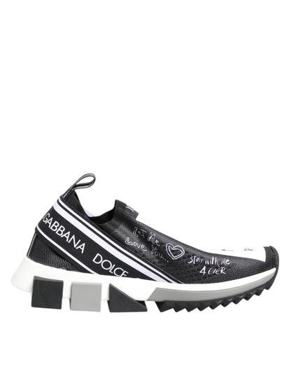 Dolce & Gabbana Black and White Sorrento Low Top Sneakers Shoes