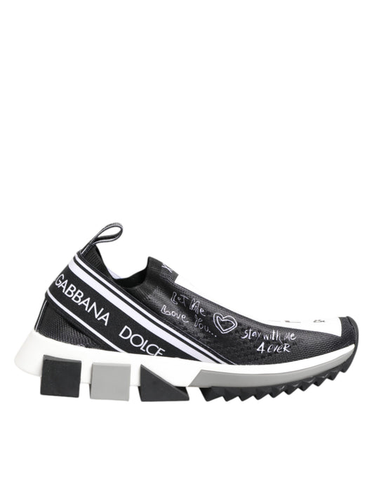 Dolce & Gabbana Black and White Sorrento Low Top Sneakers Shoes