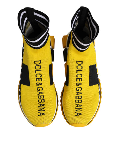 Dolce & Gabbana Gelb Schwarz Sorrento Socken Sneakers Schuhe