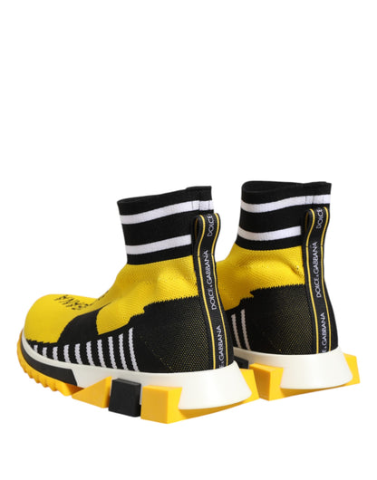 Dolce & Gabbana Gelb Schwarz Sorrento Socken Sneakers Schuhe