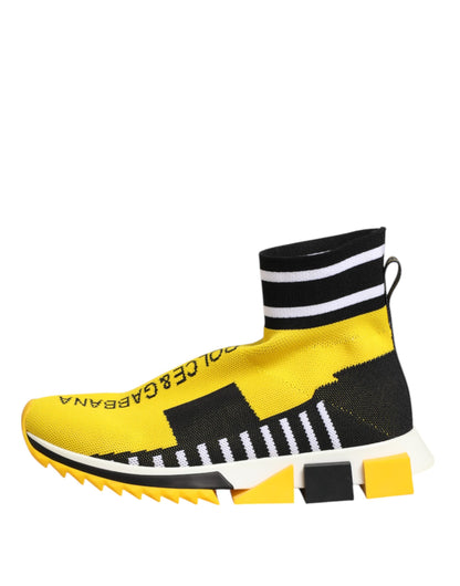 Dolce & Gabbana Gelb Schwarz Sorrento Socken Sneakers Schuhe