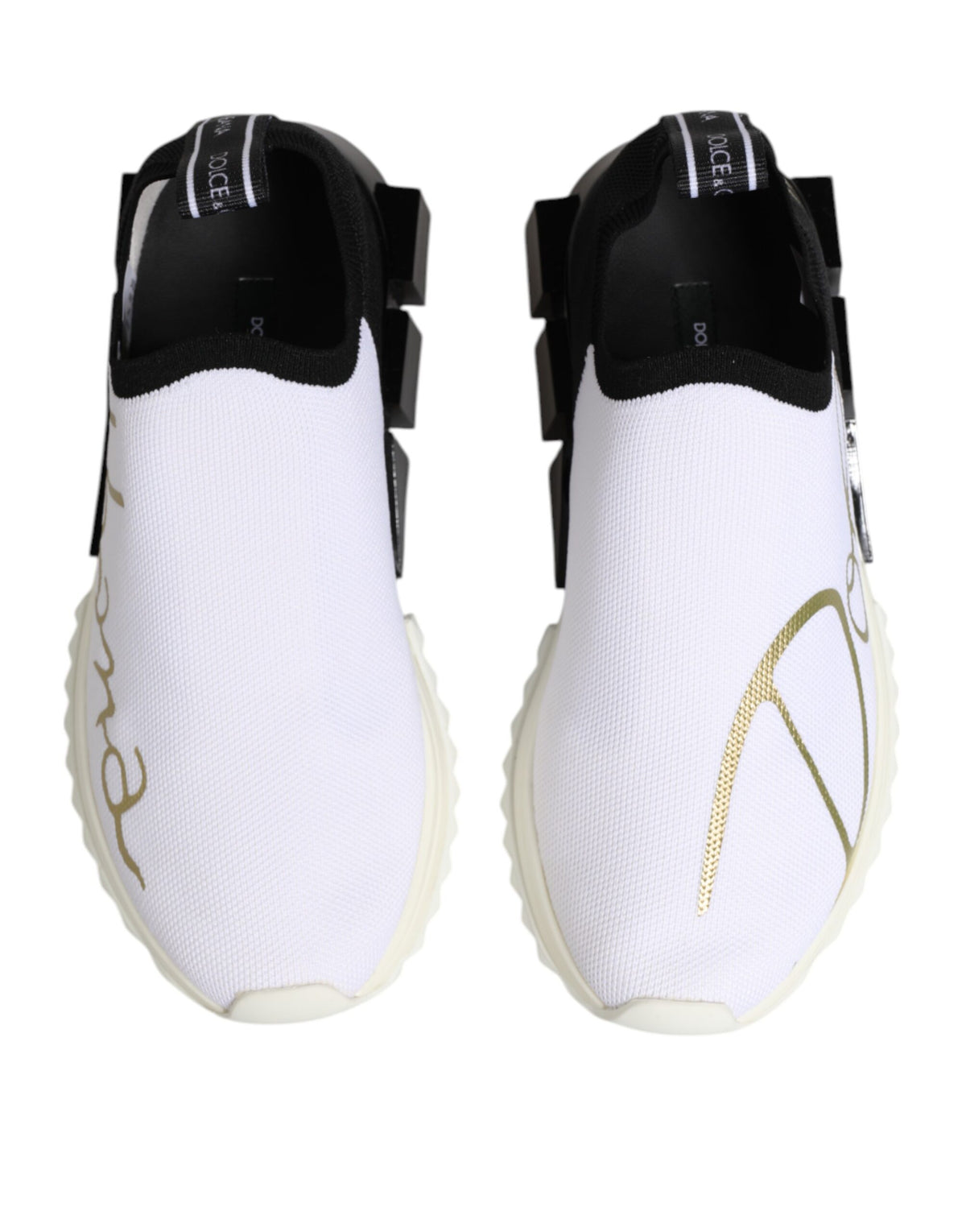 Dolce & Gabbana White Black Low Top Sorrento Sneakers Shoes