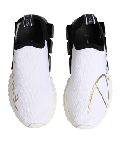 Dolce & Gabbana White Black Low Top Sorrento Sneakers Shoes
