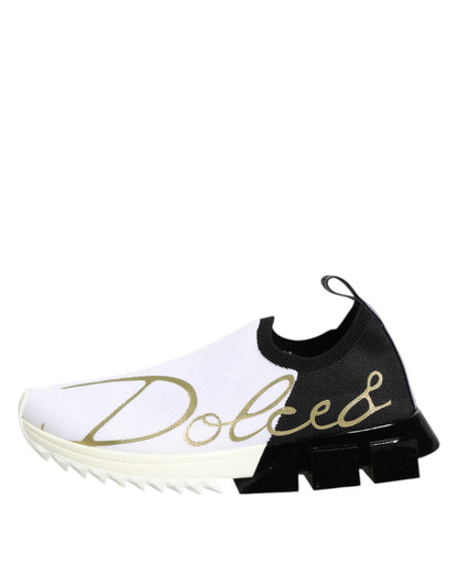 Dolce & Gabbana Weiß Schwarz Low Top Sorrento Turnschuhe Schuhe
