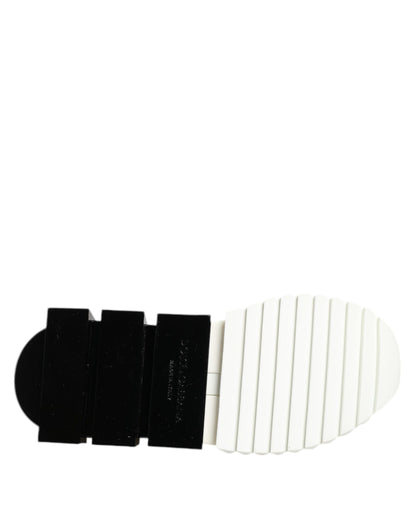 Dolce & Gabbana White Black Low Top Sorrento Sneakers Shoes