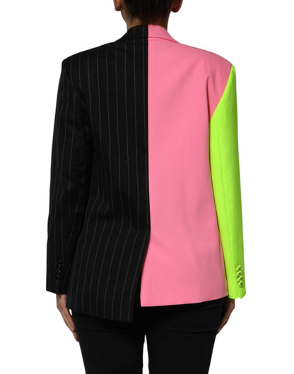 Dolce & Gabbana Multicolor Patchwork verschönerte Manteljacke