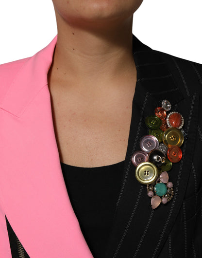 Dolce & Gabbana Multicolor Patchwork verschönerte Manteljacke