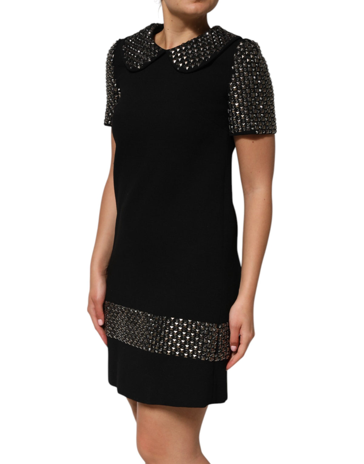 Dolce & Gabbana Schwarzes Minikleid mit Kristallverzierung