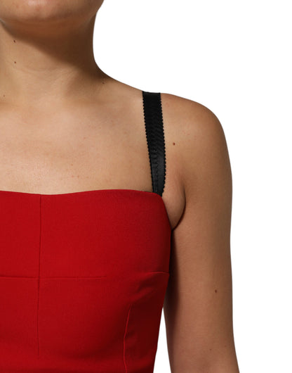 Dolce & Gabbana Rotes Stretch Bodycon Etuikleid knielang
