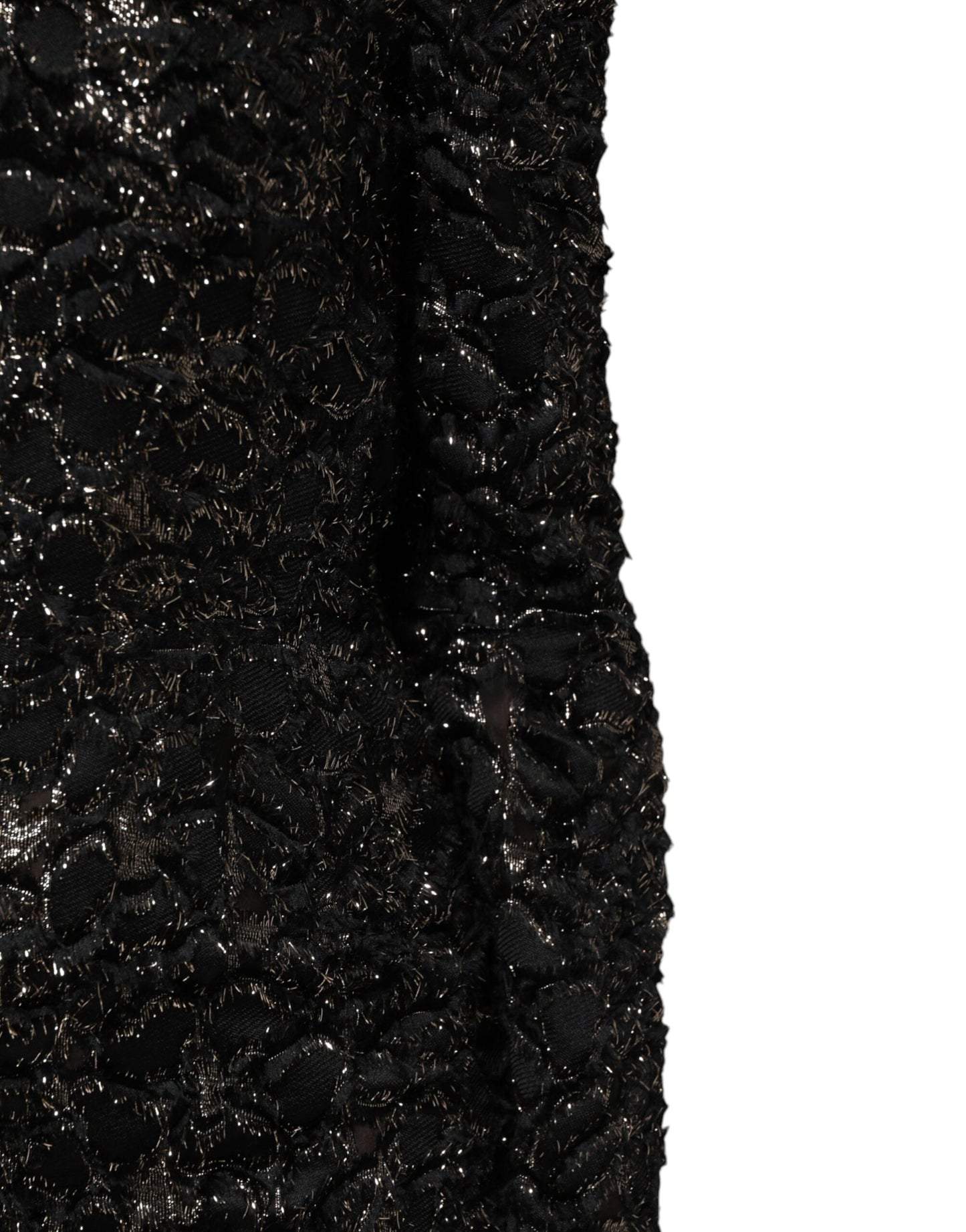 Dolce & Gabbana Schwarzes Pailletten-Bouclé-Tweed-Mantelkleid