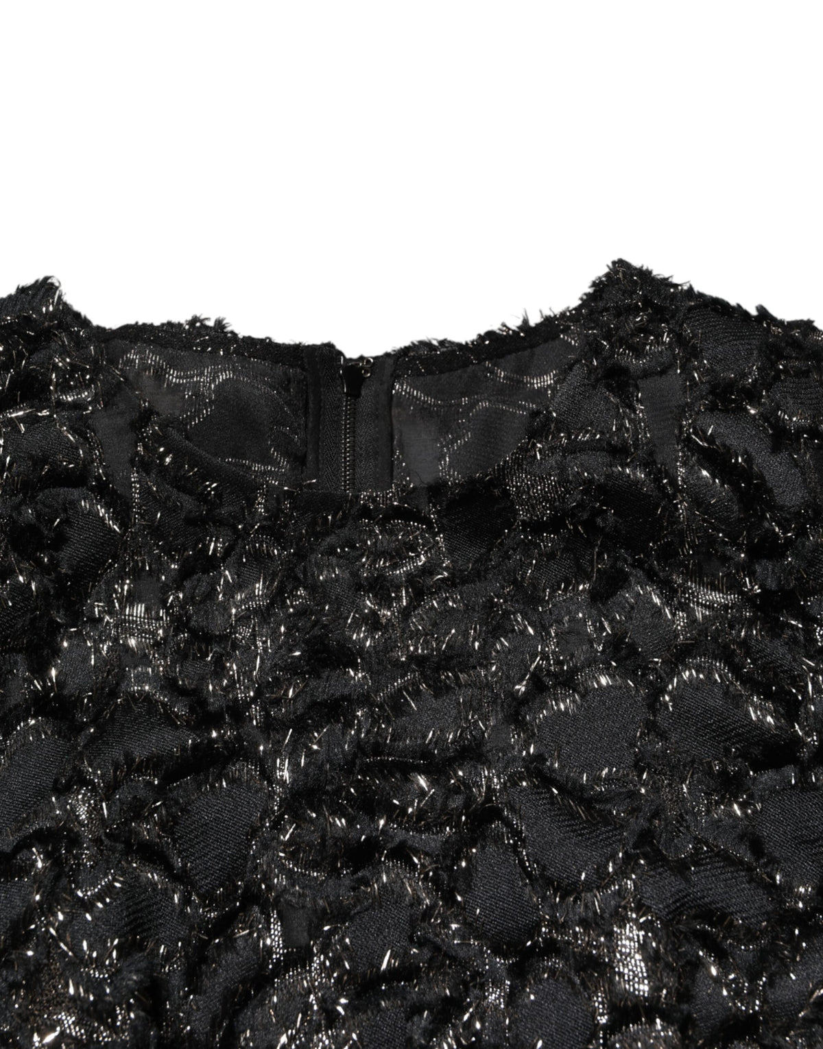 Dolce & Gabbana Black Sequin Bouclé Tweed Coat Dress