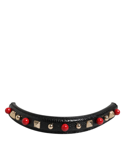 Dolce & Gabbana Schwarzer Kalbsleder-Schulterriemen – 19 cm