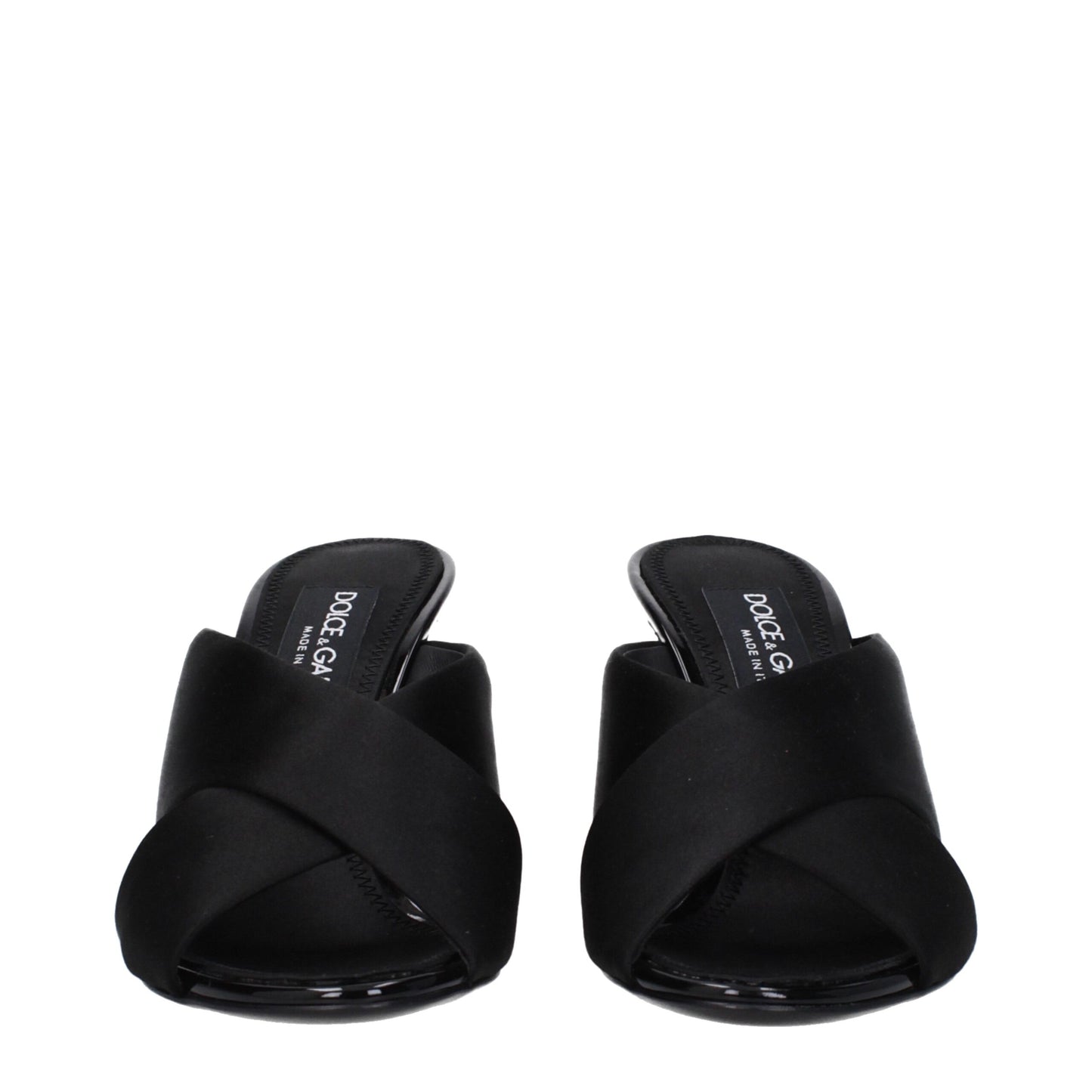 Dolce & Gabbana Schwarze Stiletto-Sandalen aus Satin