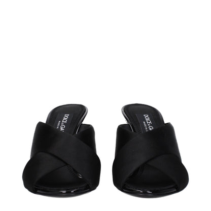 Dolce & Gabbana Schwarze Stiletto-Sandalen aus Satin