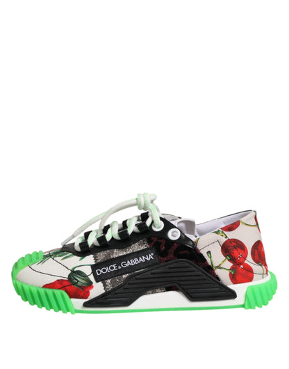 Dolce & Gabbana Multicor DG Logo Leopard Cherry Sneaker Schuhe