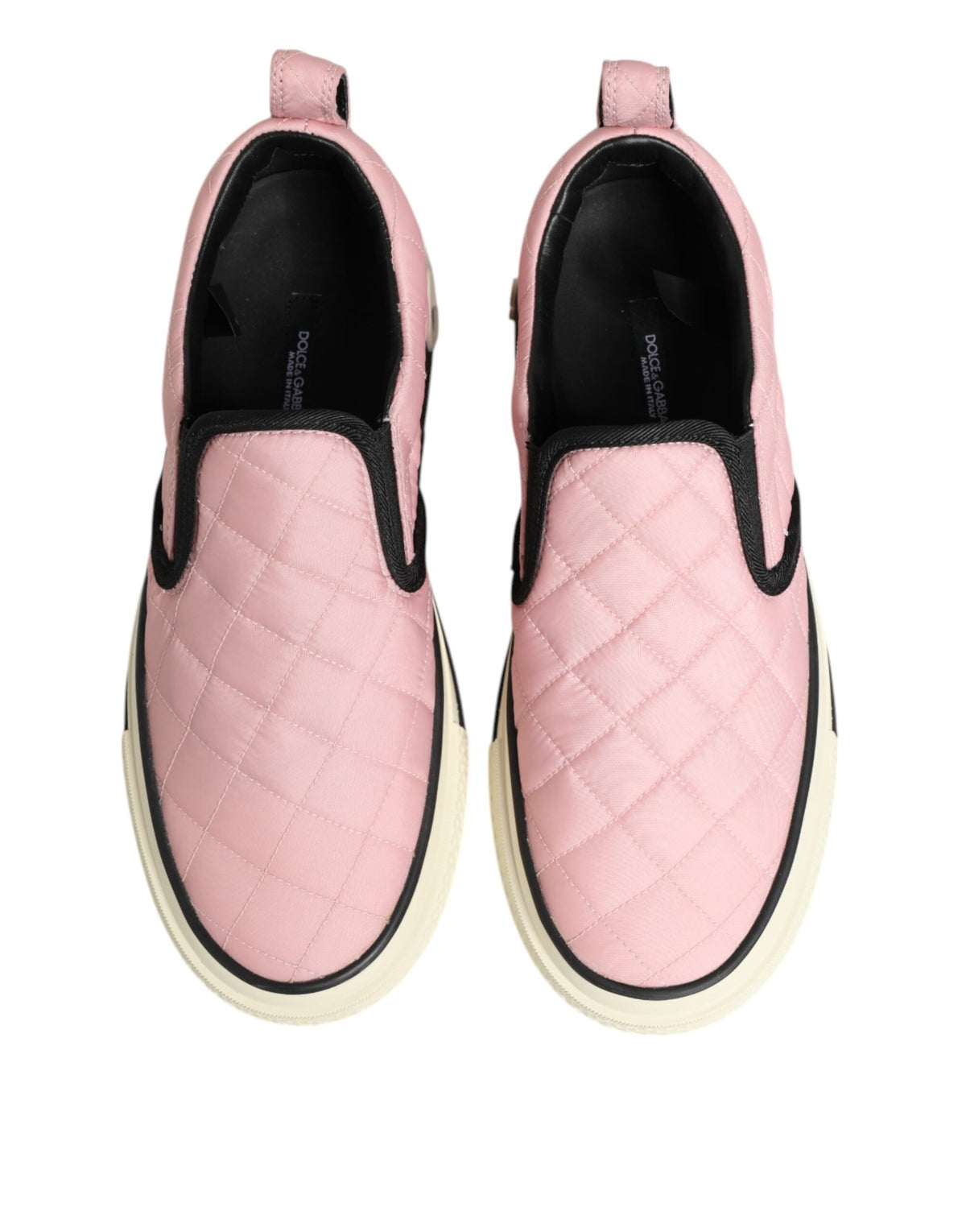 Dolce & Gabbana Pink Quilted Slip-On Sneakers