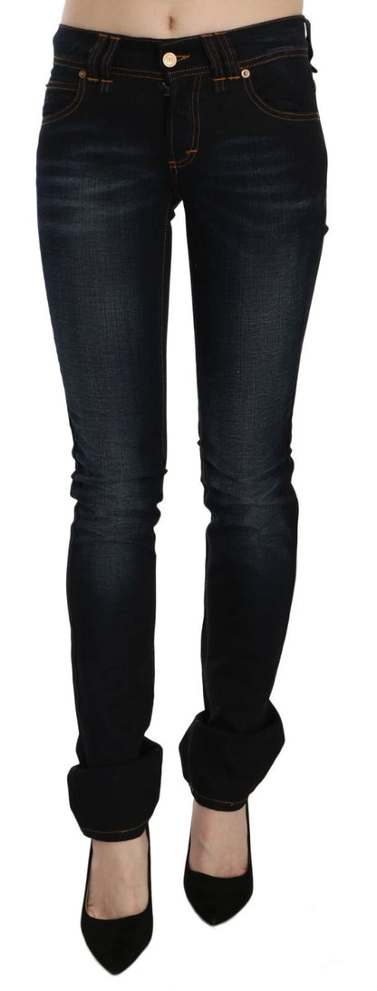 John Galliano Dunkelblau Mittlere Taille Slim Fit Denim Freizeithosen Jeans
