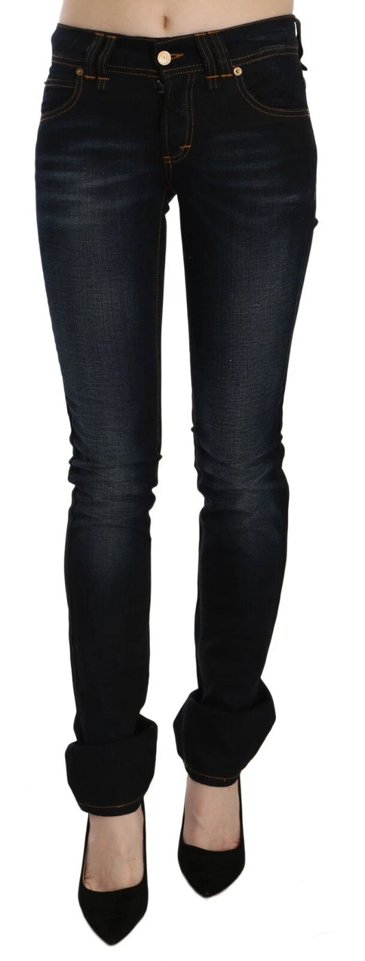 John Galliano Dark Blue Mid-Rise Slim-Fit Denim Jeans