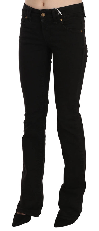 John Galliano Schwarz Niedrige Taille Schlankes Bein Skinny Denim Freizeithosen Jeans