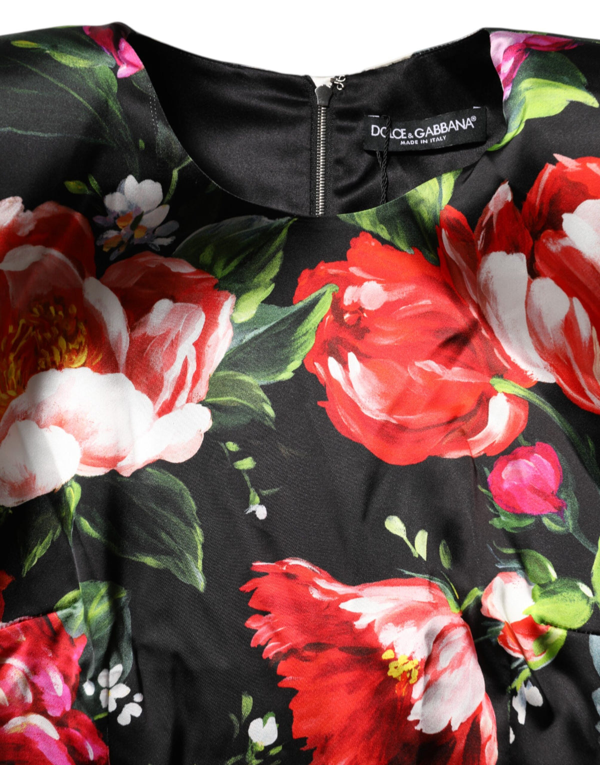 Dolce & Gabbana Schwarzes Fiori Pittorici Bodycon-Minikleid