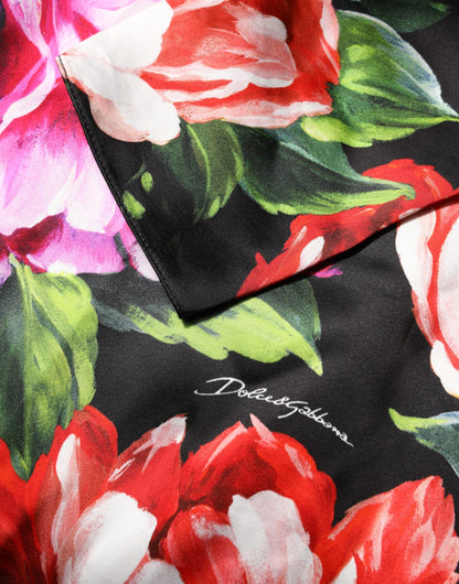 Dolce & Gabbana Schwarzes Fiori Pittorici Bodycon-Minikleid