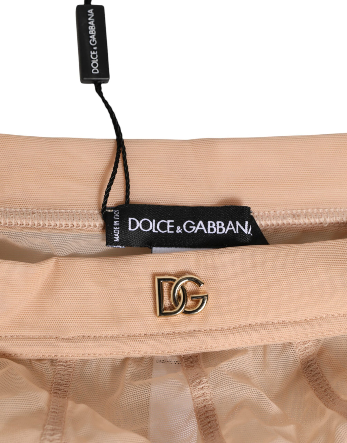 Dolce & Gabbana Intimo a vita alta beige in poliammide e fibra elasticizzata